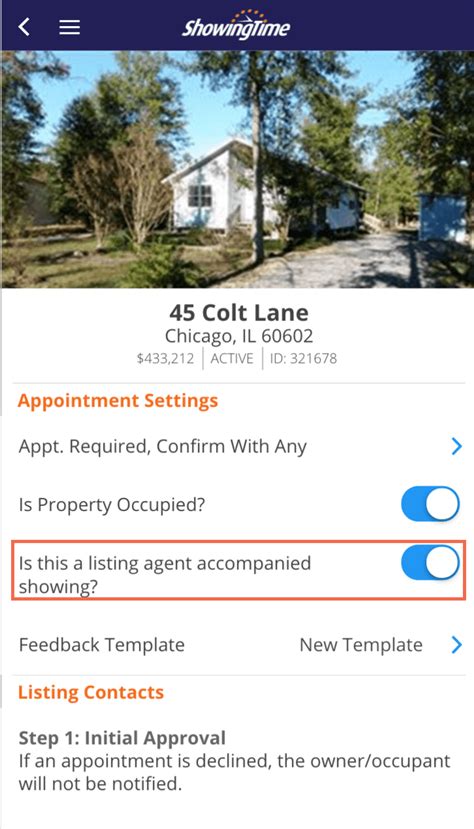 Listing Agent Accompanied Showings On Mobile Showingtime For The Mls