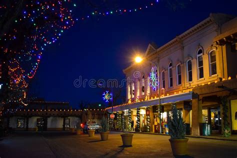 Christmas Lights In Historic Santa Fe Plaza New Mexico Editorial