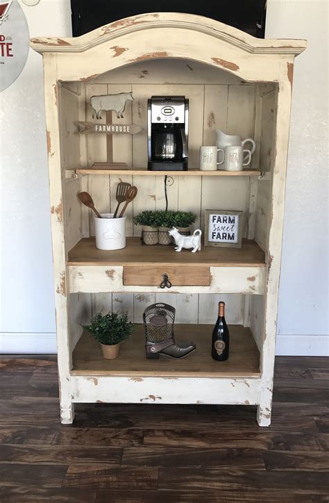 Easy diy breakfast bar cabinet. Rustic farmhouse coffee bar repurposed (With images ...