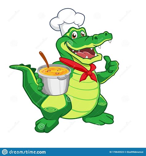 Crocodile Chef Cartoon In Vector Stock Vector Illustration Of Design