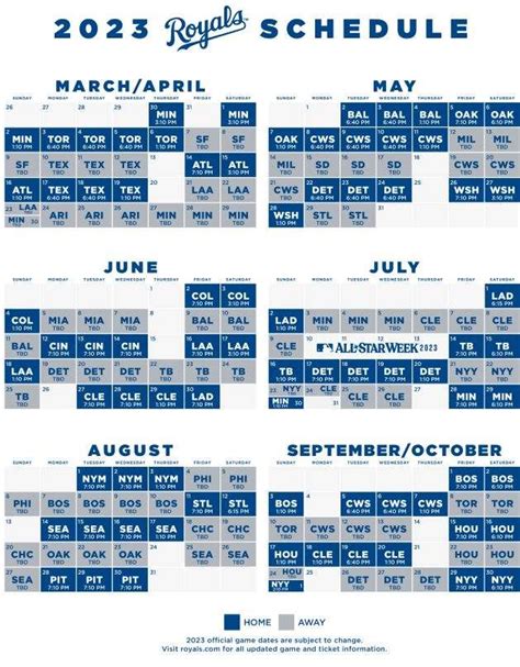 Royals Announce 2023 Home Game Times
