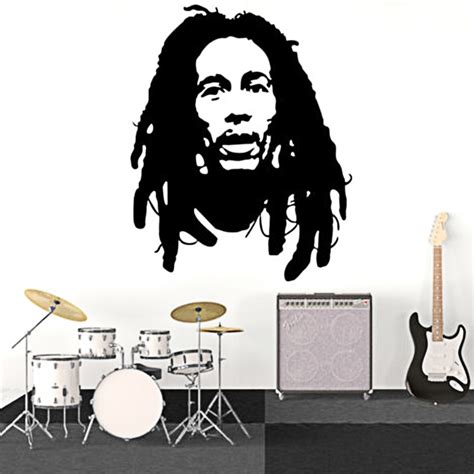 Bob Marley Wall Art Decal Vinyl Sticker Decor Mural Transfer Reggae
