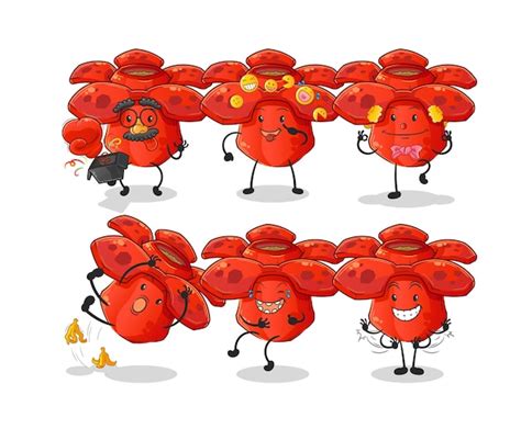 Premium Vector Rafflesia Arnoldii Comedy Set Character Cartoon Mascot