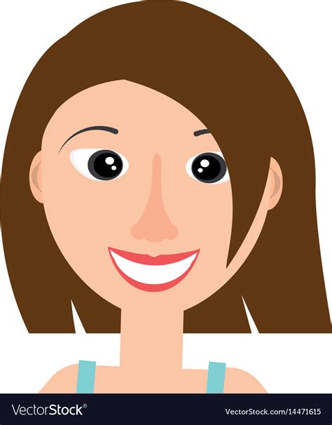 Happy Woman Face Cartoon Royalty Free Vector Image