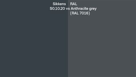 Sikkens S0 10 20 Vs RAL Anthracite Grey RAL 7016 Side By Side Comparison