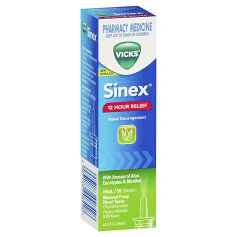 Buy Vicks Sinex Aloe Nasal Spray 15ml Online At Chemist Warehouse®