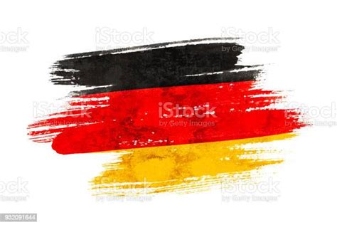 Art Brush Watercolor Painting Of Germany Flag Blown In The Wind