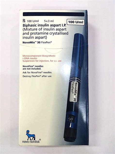 Novomix 30 Flexpen Biphasic Insulin Aspart For Diabetes Rs 3362 Box