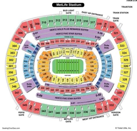 Metlife Stadium Jets Seat Map Awesome Home