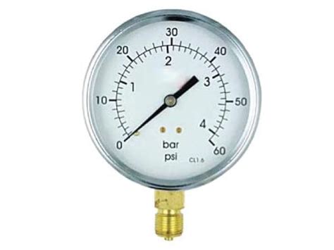 4 Inch Black And Chrome Pressure Gauges Stainless Steel Piping
