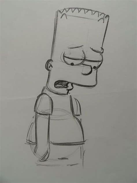 Bart Simpson Drawing Sad Sign Memoir Fonction