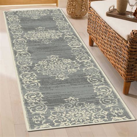 Bayeux Grey Hallway Carpet Runners