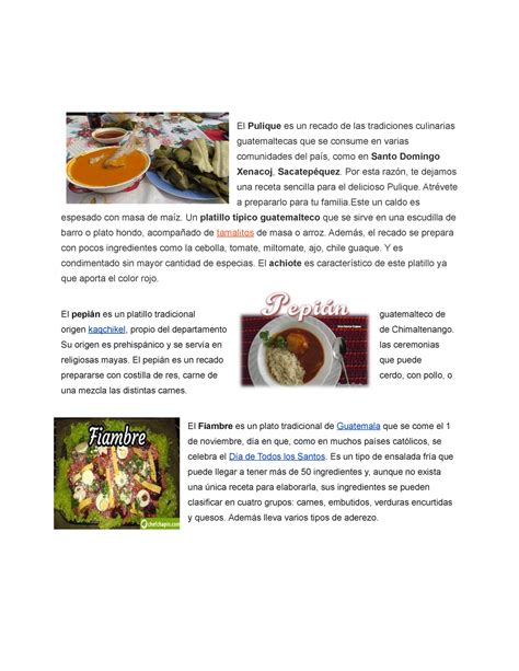 Arriba imagen recetas de comidas típicas de guatemala con ingredientes y preparación