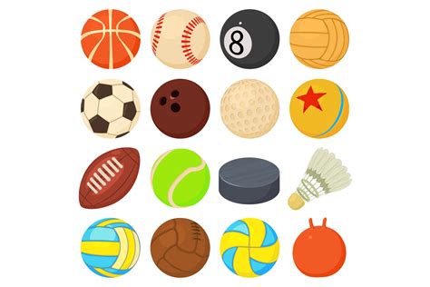 Sport Balls Icons Set Play Types Cartoon Style 309304