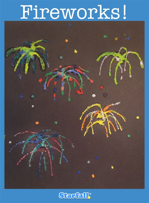 Draw Fireworks With White Glue Sprinkle With Salt Then Dab On Watered