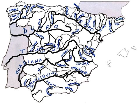 Mapa Mudo De Rios De Espana Para Hacer Images
