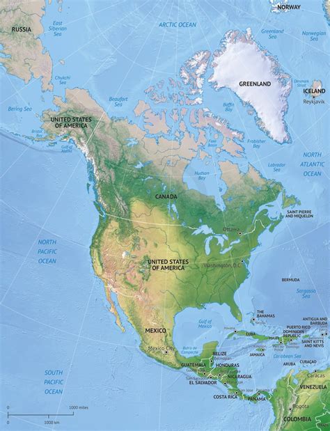 Map Of The North American Continent World Map