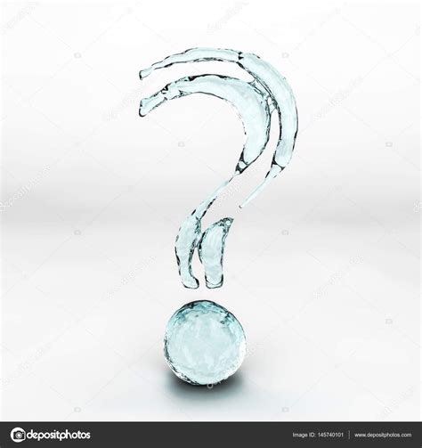Question Mark Of Water Splashes Isolated On White Background Stock