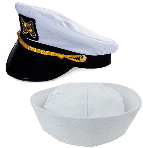 adult captains yacht hat and white cotton sailor hat funny party hats