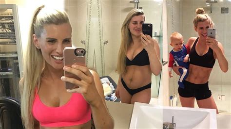 tiffiny hall reveals her super ripped abs just eight months after giving