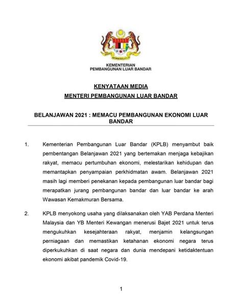 We did not find results for: Kenyataan Media. Belanjawan 2021: Memacu Pembangunan ...