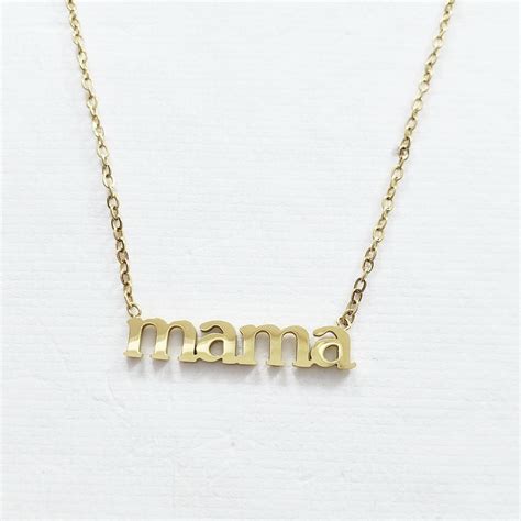 Mama Necklace Stainless Steel Gold Plated Mom Necklace Etsy Uk