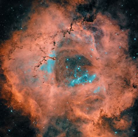 Rosette Nebula In Hoo And Sho Telescope Live