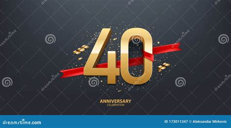 40th Year Anniversary Background Stock Vector Illustration Of