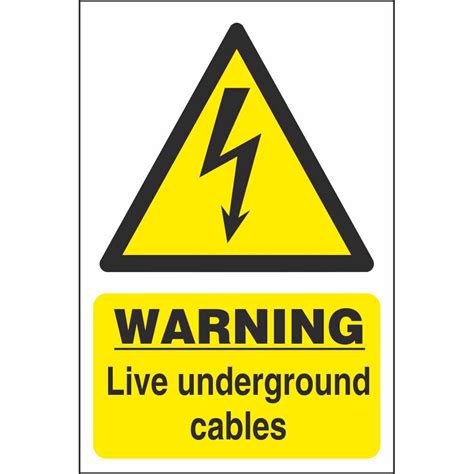 Warning Live Underground Cables Electrical Industrial Safety Signs