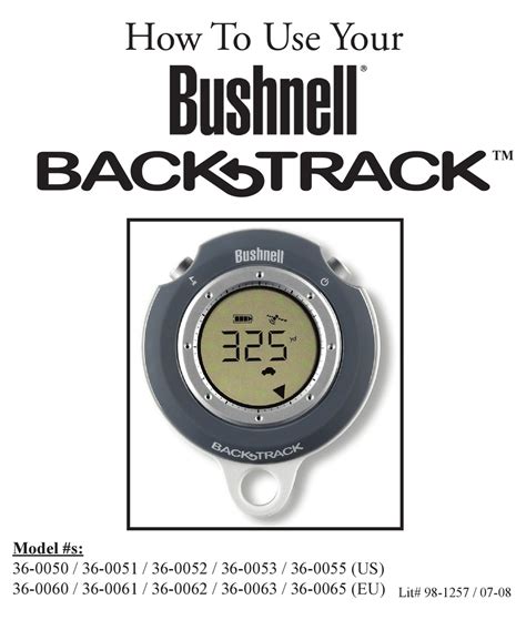 Bushnell Backtrack How To Use Manual Pdf Download Manualslib