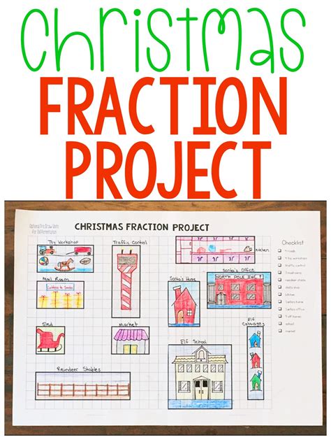 Christmas Fraction Project 4th Grade Fractions Christmas Math
