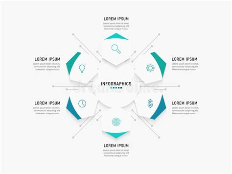 Vector Infographic Label Design Template With Icons And 5 Options Or
