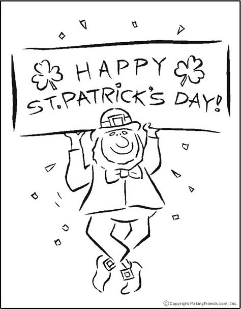 Free printable st patrick's day coloring pages. Happy St. Patrick's Day Coloring Page | Heart coloring ...
