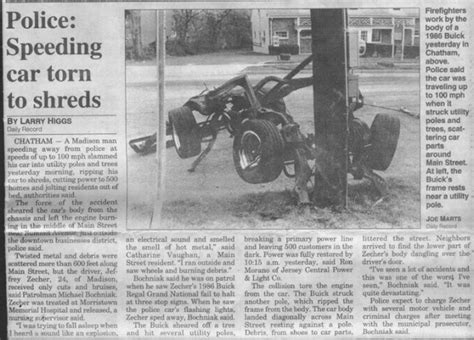 Car Accident Newspaper Article Car Accident