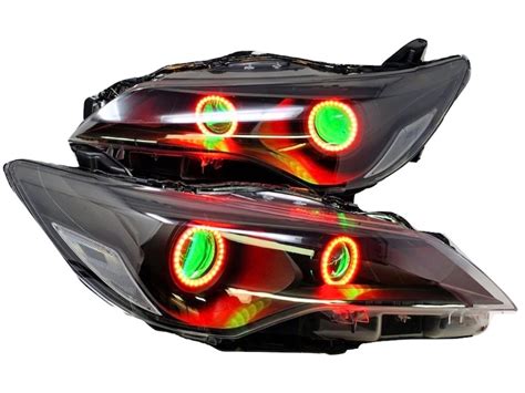 15 17 Toyota Camry Rgbw Chasing Led Halo Black Projector Headlights
