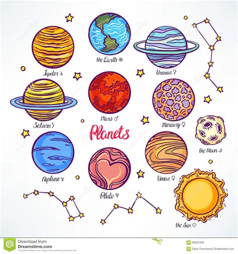 Planets Of The Solar System Stock Illustration Illustration Of Doodle