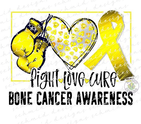 Bone Cancer Awareness Fight Love Awareness Png Digital Etsy