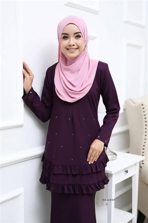 Maybe you would like to learn more about one of these? BAJU KURUNG MODEN SEDONDON RAYA 2019 FELORA DARK PURPLE 3 ...