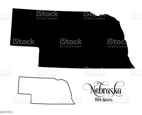 Vetores De Mapa Do Estado De Nebraska A Estados Unidos Da América