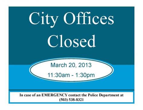 City Of Newberg Offices Closed Newberg Oregon