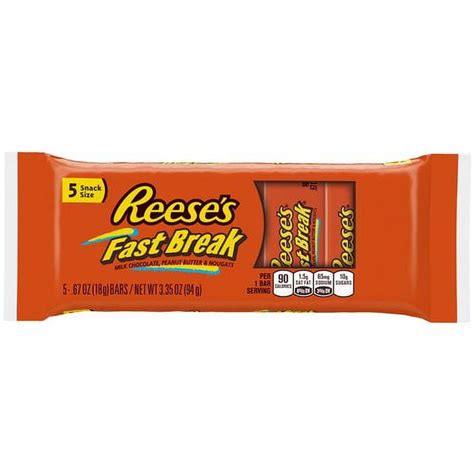 reese s fast break peanut butter and nougats milk chocolate candy 3 35 oz 5 ct