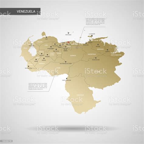 Stylized Venezuela Map Vector Illustration Stock Illustration