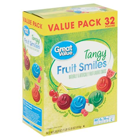 Great Value Tangy Fruit Smiles 288 Oz