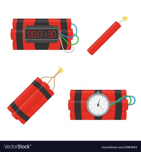 Dynamite Bomb Icons Set Royalty Free Vector Image