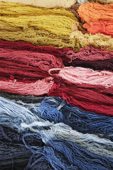 Stacks Of Colorful Wool Stock Photo