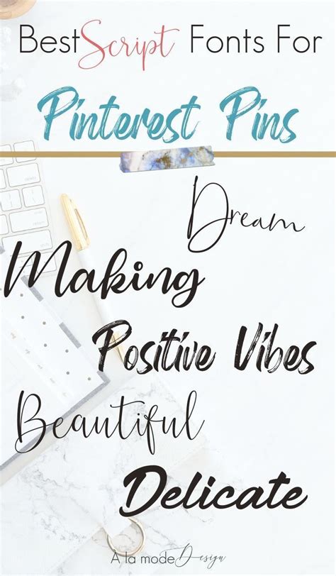 The Best Script Fonts For Awesome Pinterest Pins À La Mode Design