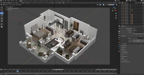 Detailed Floor Plan 3d 3d Model Cgtrader