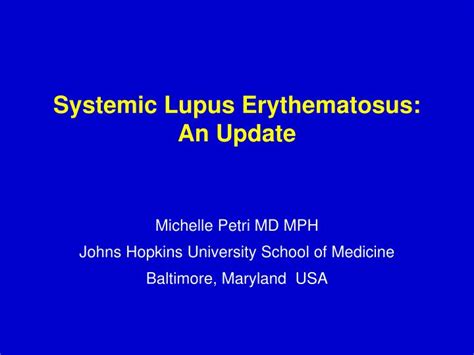 Ppt Systemic Lupus Erythematosus An Update Powerpoint Presentation