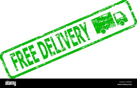 Green Rubber Stamp Free Delivery Cargo Free Shipping Goods And