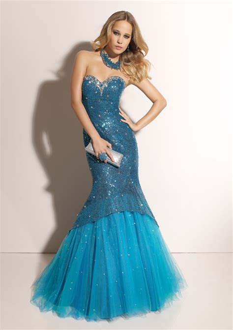 Dressybridal Choose Blue Mermaid Prom Gowns To Stand Out Of The Crowd